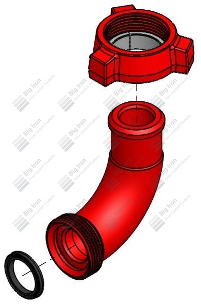 Elbow LR 90 Deg, 4" 602 MxF, Integral, 6000 psi, Sour Service